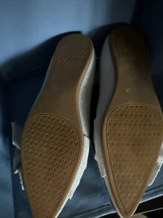 Vivaia Pointed-Toe Silver Bow Flats Elegant Style (Azura) Comfort Shoe EUC - Picture 4 of 10